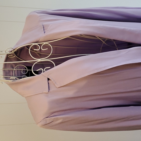 NWOT Something Navy Lilac Light Purple Single Breasted Long Trenchcoat Sz S - Picture 2 of 5